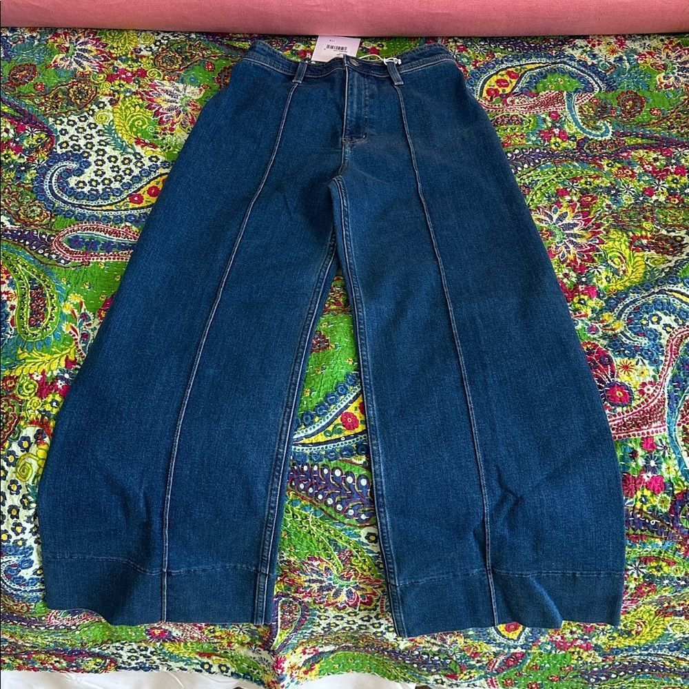 NWT Pistola - Penny Pintuck Ankle Jeans High Rise Wide Leg - Picture 7 of 10
